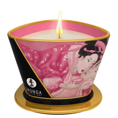 Массажная свеча Rose Petals с ароматом розы - 170 мл. - Shunga - купить с доставкой в Миассе