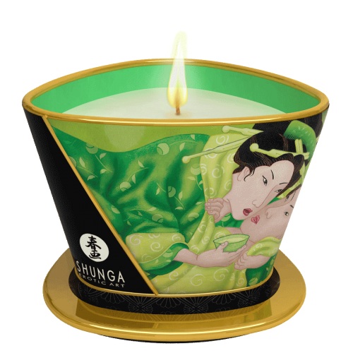 Массажная свеча Exotic Green Tea с ароматом зелёного чая - 170 мл. - Shunga - купить с доставкой в Миассе