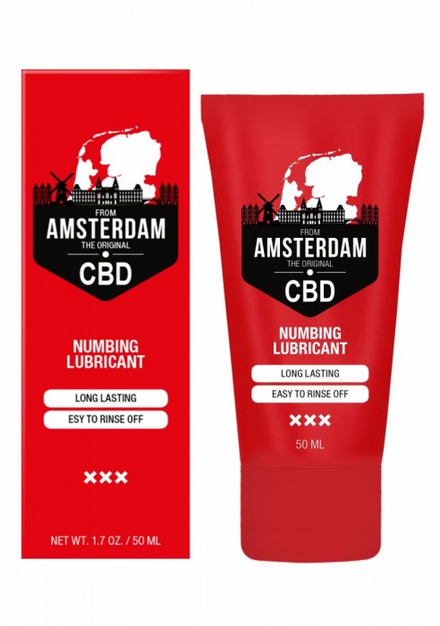 Пролонгирующий лубрикант Numbing CBD from Amsterdam - 50 мл. - Shots Media BV - купить с доставкой в Миассе