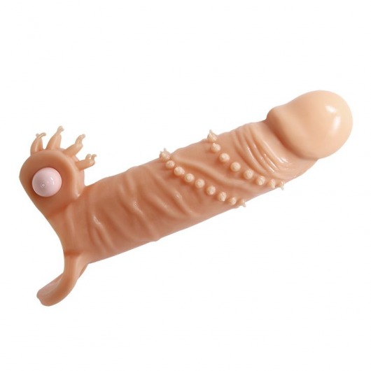 Телесная удлиняющая вибронасадка Penis Sleeve Connor - 17 см. - Baile - в Миассе купить с доставкой