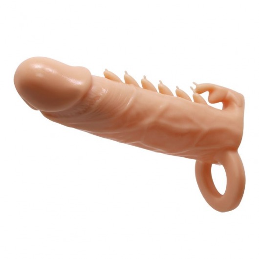 Телесная удлиняющая насадка Penis Sleeve Emmitt - 17 см. - Baile - в Миассе купить с доставкой