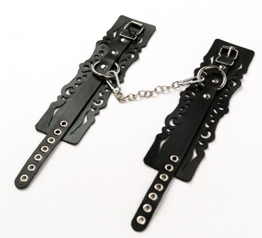 Узорчатые кожаные оковы с регулируемыми ремешками - Crazy Handmade - купить с доставкой в Миассе