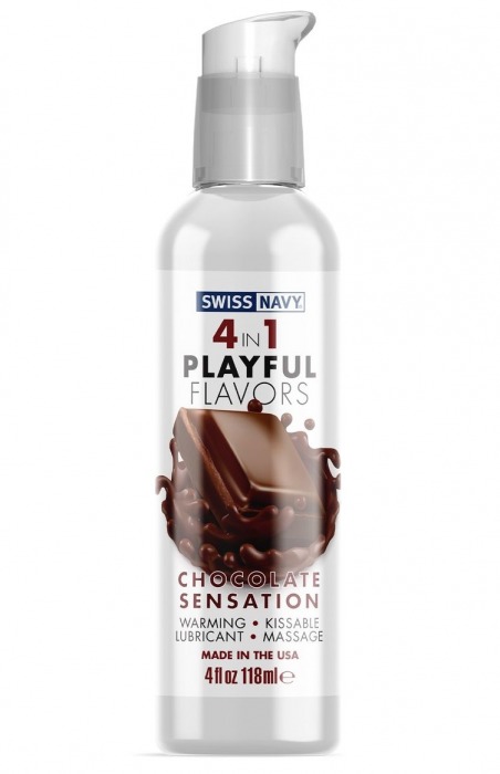 Массажный гель 4-в-1 Chocolate Sensation с ароматом шоколада - 118 мл. - Swiss navy - купить с доставкой в Миассе