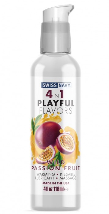 Массажный гель 4-в-1 Wild Passion Fruit с ароматом маракуйи - 118 мл. - Swiss navy - купить с доставкой в Миассе