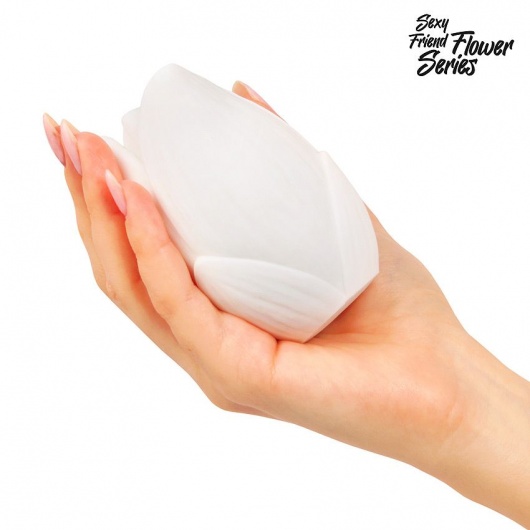 Белый нереалистичный мастурбатор в форме бутона цветка Lotus - 1137 - в Миассе купить с доставкой