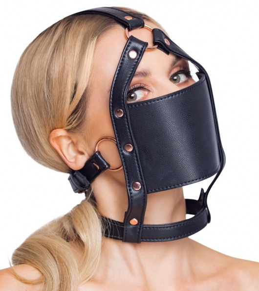 Черный намордник с кляпом-шаром Head Harness With A Gag - Orion - купить с доставкой в Миассе
