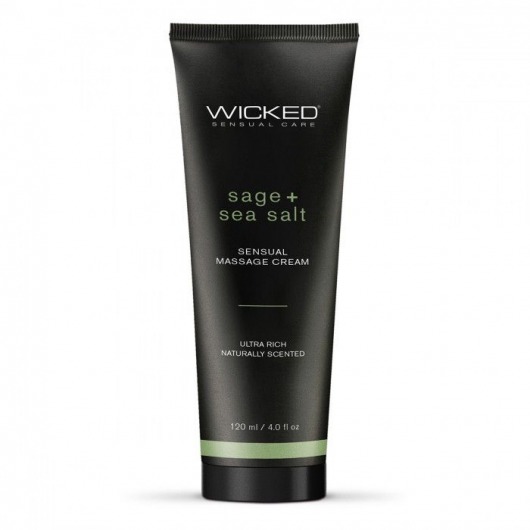 Массажный легкий крем WICKED Sage plus Sea Salt - 120 мл. - Wicked - купить с доставкой в Миассе