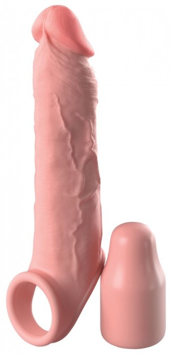 Телесная насадка-удлинитель 2 Inch Silicone X-tension with Strap - 20,3 см. - Pipedream - в Миассе купить с доставкой