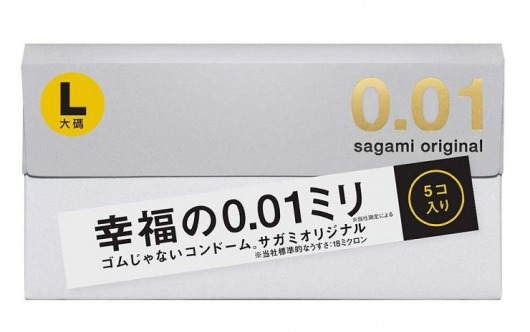 Презервативы Sagami Original 0.02 L-size увеличенного размера - 5 шт. - Sagami - купить с доставкой в Миассе
