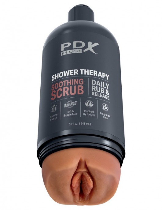 Мастурбатор-вагина цвета карамели Shower Therapy Soothing Scrub - Pipedream - в Миассе купить с доставкой