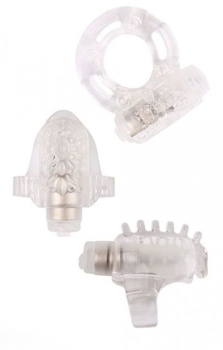 Набор из 3 прозрачных эрекционных колец с вибрацией Teasers Ring Kit - Chisa - в Миассе купить с доставкой