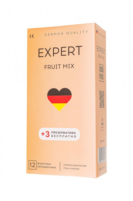 Ароматизированные презервативы EXPERT Fruit Mix - 12 шт.(+3 в подарок) - Expert - купить с доставкой в Миассе