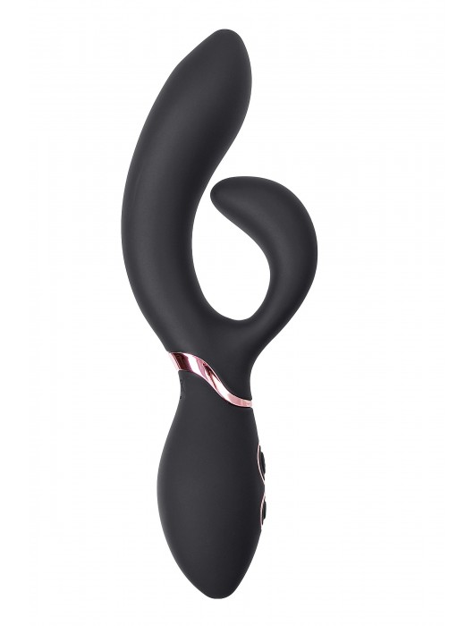 Черный вибратор Avalanche с «танцующим» клиторальным стимулятором - 20,5 см. - WANAME