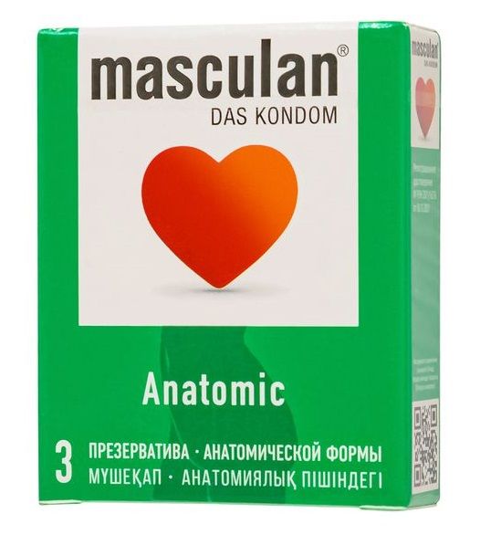 Презервативы анатомической формы Masculan Anatomic - 3 шт. - Masculan - купить с доставкой в Миассе