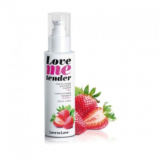 Съедобное согревающее массажное масло Love Me Tender Strawberry с ароматом клубники - 100 мл. - Love to Love - купить с доставкой в Миассе