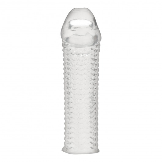 Текстурированная насадка на пенис Clear Textured Penis Enhancing Sleeve Extension - 16,5 см. - BlueLine - в Миассе купить с доставкой