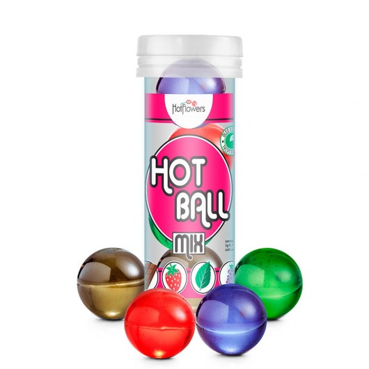 Ароматизированный лубрикант Hot Ball Mix на масляной основе (4 шарика по 3 гр.) - HotFlowers - купить с доставкой в Миассе