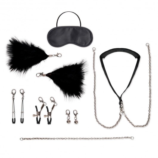 Большой эротический набор из 12 предметов Interchangeable Collar   Nipple Clips Set - Lux Fetish - купить с доставкой в Миассе