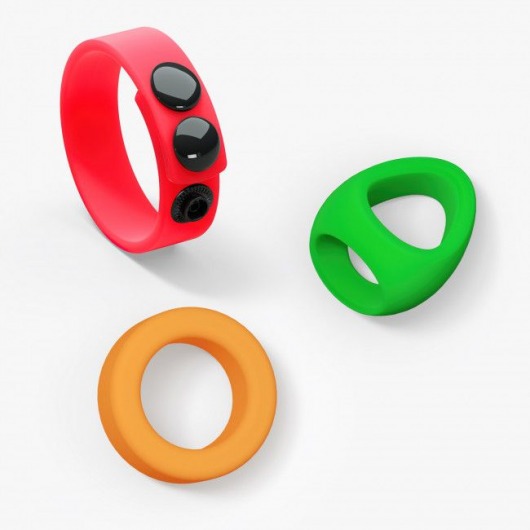 Набор из 3 разноцветных эрекционных колец Kit Neon Ring - Love to Love - в Миассе купить с доставкой
