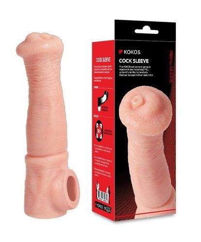 Телесная фантазийная насадка на член Cock Sleeve Size L - KOKOS - в Миассе купить с доставкой