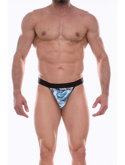 Мужские трусы-тонги с голубым принтом - Don Moris купить с доставкой