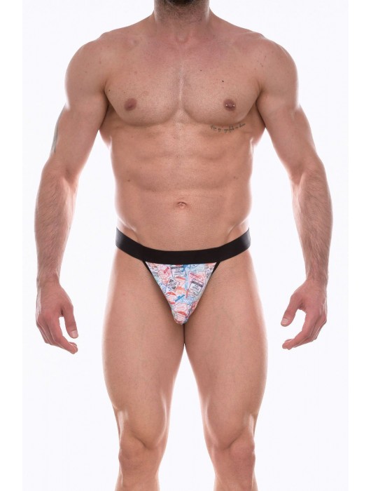 Мужские трусы-тонги с принтом в виде марок - Don Moris купить с доставкой
