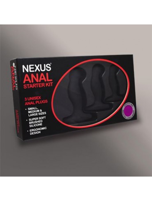 Набор из 3 массажеров простаты чёрного цвета NEXUS ANAL STARTER KIT - Nexus Range - в Миассе купить с доставкой