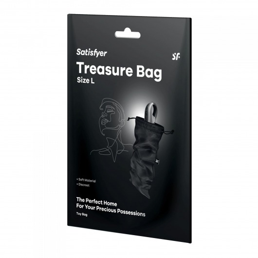 Черный мешочек для хранения игрушек Treasure Bag L - Satisfyer - купить с доставкой в Миассе