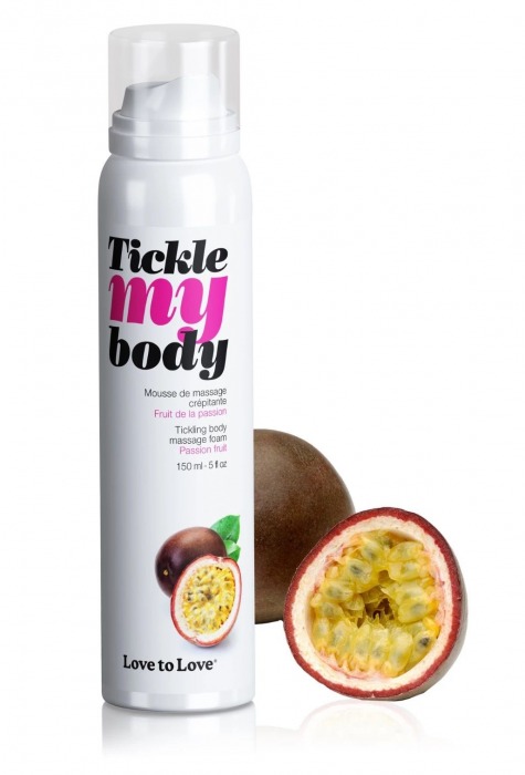 Массажная хрустящая пенка Tickle my body с ароматом маракуйи - 150 мл. - Love to Love - купить с доставкой в Миассе