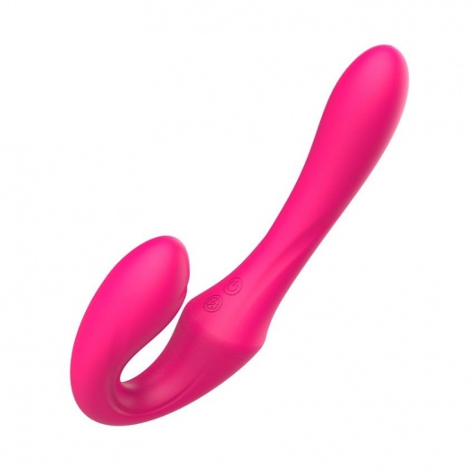 Розовый вибратор с клиторальным отростком и пультом ДУ- 19,6 см. - I-MOON