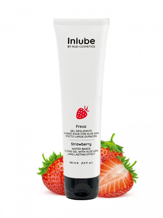 Лубрикант на водной основе Nuei Inlube с алоэ вера и ароматом клубники - 100 мл. - Nuei cosmetics - купить с доставкой в Миассе