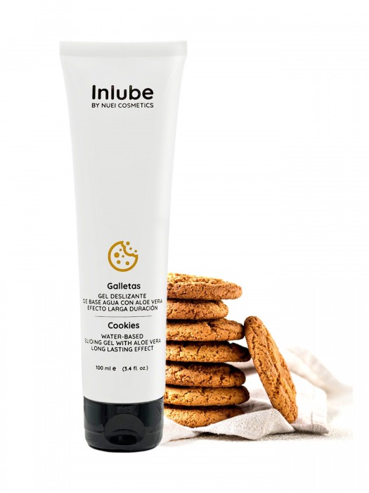 Лубрикант на водной основе Nuei Inlube с алоэ вера и ароматом печенья - 100 мл. - Nuei cosmetics - купить с доставкой в Миассе