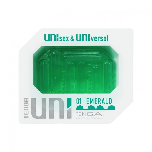 Зеленый мастурбатор-стимулятор Tenga Uni Emerald - Tenga - в Миассе купить с доставкой
