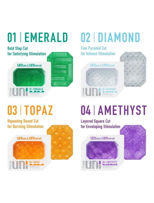 Набор из 4 мастурбаторов-стимуляторов Tenga Uni Variety Pack - Tenga - в Миассе купить с доставкой