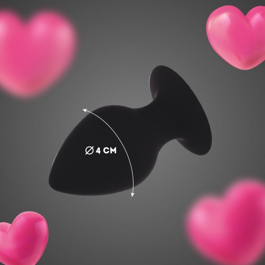 Черная анальная пробка с ограничителем - 7,5 см. - Волшебная страна