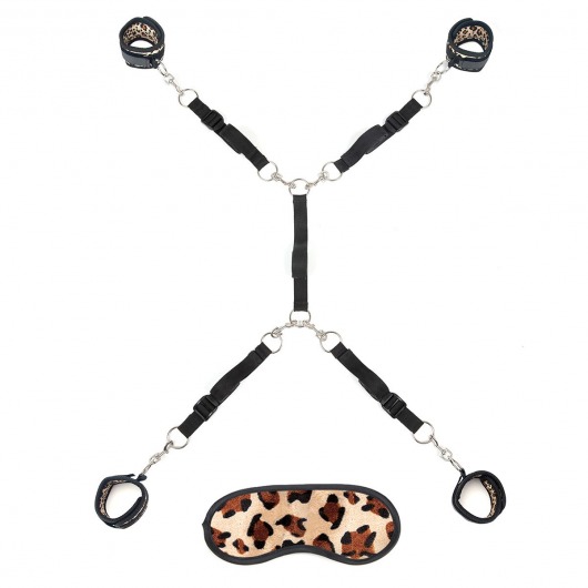 Леопардовая фиксация на матрас для рук и ног Classic Bedspreader - Lux Fetish - купить с доставкой в Миассе