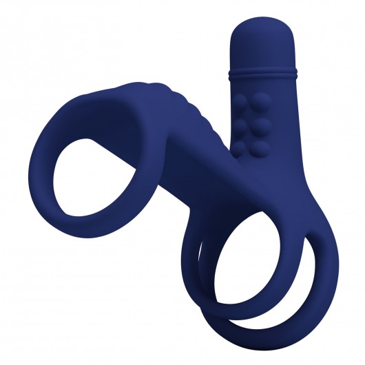Синяя вибронасадка на пенис Vibrating Penis Sling - Baile - в Миассе купить с доставкой