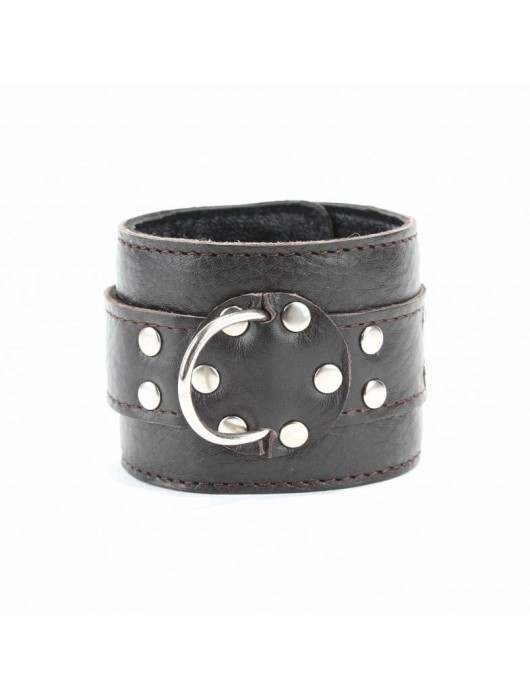 Коричневые оковы из мягкой кожи на металлической цепочке - БДСМ Арсенал - купить с доставкой в Миассе