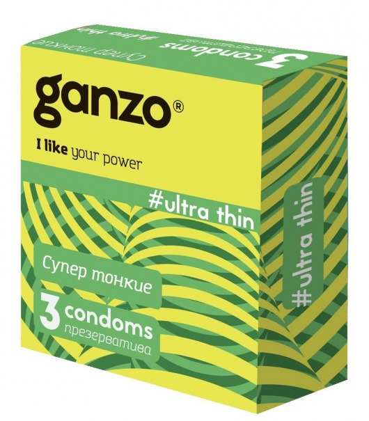 Ультратонкие презервативы Ganzo Ultra thin - 3 шт. - Ganzo - купить с доставкой в Миассе