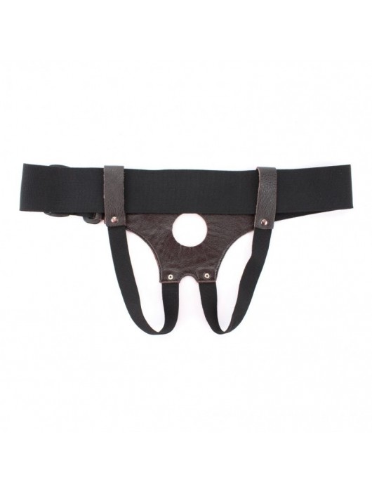 Трусики для страпона коричневого цвета - БДСМ Арсенал - купить с доставкой в Миассе