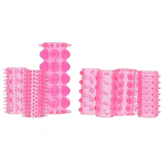 Набор из 7 розовых насадок на пенис ONE-A-DAY PENIS SLEEVES PINK - Seven Creations - в Миассе купить с доставкой
