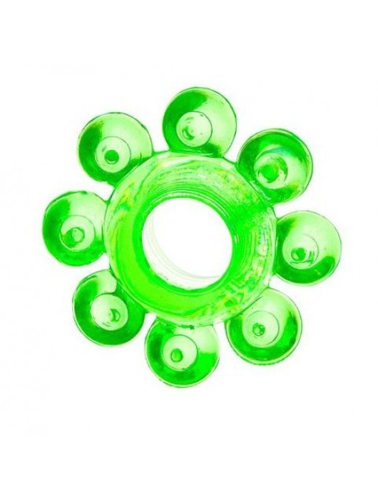Зеленое эрекционное кольцо-цветок - Toyfa Basic - в Миассе купить с доставкой