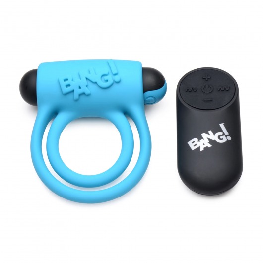 Голубое эрекционное виброкольцо 28X Remote Control Vibrating Cock Ring   Bullet - XR Brands - в Миассе купить с доставкой