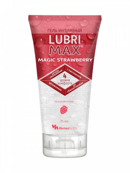 Интимный гель-смазка на водной основе Lubrimax Magic Strawberry - 75 мл. - ИнтелБИО - купить с доставкой в Миассе