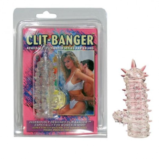 Прозрачная насадка с шипами и клиторальной шишечкой CLIT-BANGER SLEEVE IN CLEAR - Tonga - в Миассе купить с доставкой
