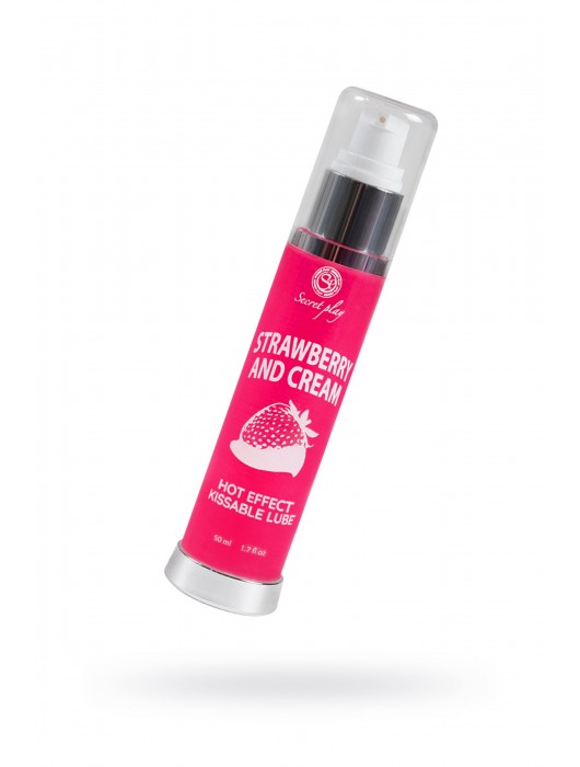 Массажное масло 2-в-1 с разогревающим эффектом и вкусом клубники со сливками - 50 мл. - Secret Play - купить с доставкой в Миассе