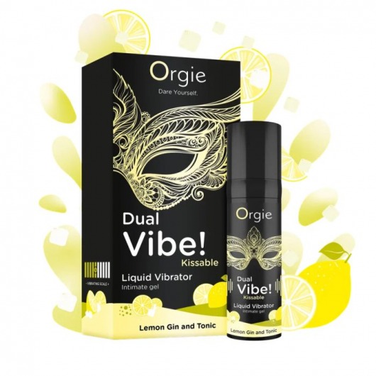 Съедобный жидкий вибратор Dual Vibe! со вкусом лимонного джина с тоником - 15 мл. - ORGIE - купить с доставкой в Миассе
