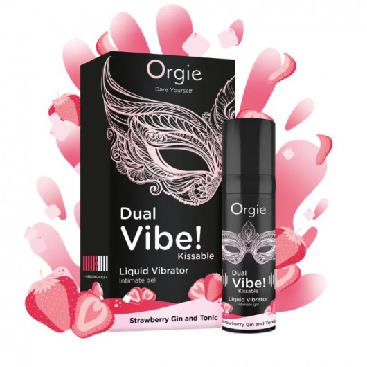 Съедобный жидкий вибратор Dual Vibe! со вкусом клубничного джина с тоником - 15 мл. - ORGIE - купить с доставкой в Миассе