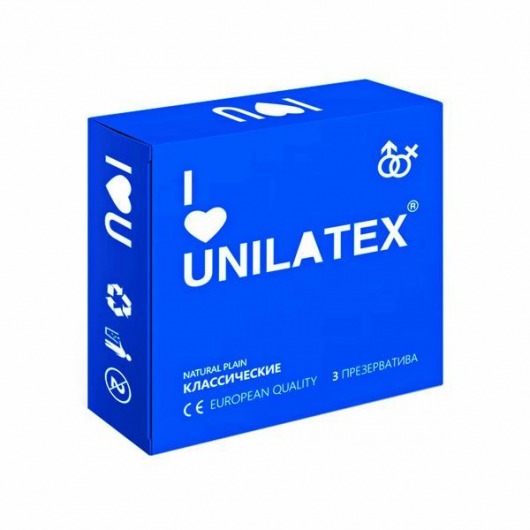 Классические презервативы Unilatex Natural Plain - 3 шт. - Unilatex - купить с доставкой в Миассе