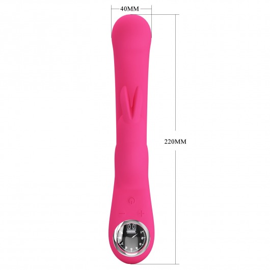 Розовый вибратор-кролик с дисплеем Lamar - 22 см. - Baile